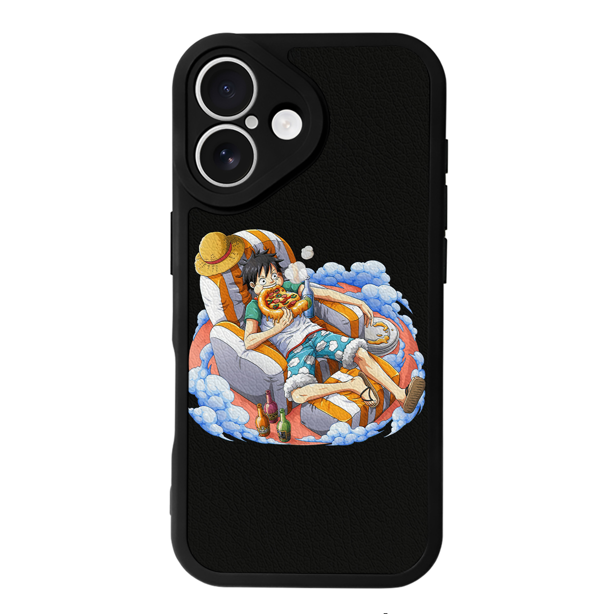 （画像用） ワンピース モンキー・D・ルフィ ONE PIECE Monkey D. Luffy 【iPhone 16シリーズ対応】シリコンスマホケース（レザー調） 材質：シリコン
